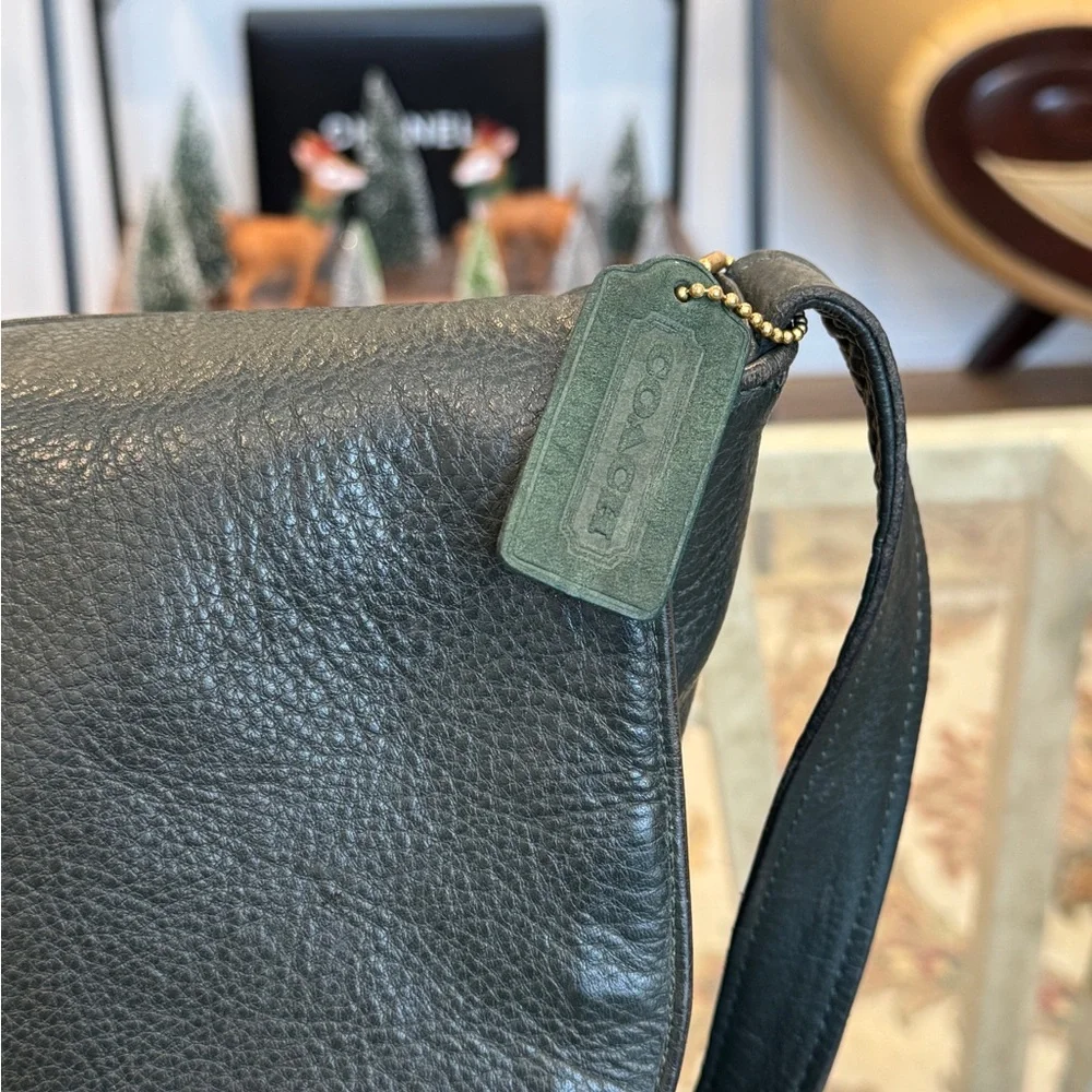 Vintage Coach ‎ 4900 Sonoma Flap GREEN Leather Saddle Bag